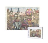 Jigsaw Puzzles for Adults 3000 Piece Elephant Jigsaw Puzzles for Adults with Gift Box 81x122 cm, Wooden Puzzle Circus Challenging Puzzle Games Home Decoration, for The Whole Family,p733t