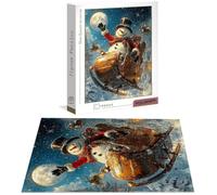 Jigsaw Puzzles for Adults 3000 Piece, Snowman Jigsaw Puzzles for Adults, Winter Jigsaws 3000 Pieces with Box, Wooden Puzzle Challenging Game for the Whole Women, Men, Wooden Puzzle for Gifts B-5154