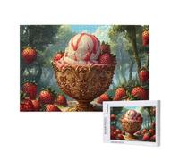 Jigsaw Puzzles for Adults 3000 Piece Strawberry Jigsaw Puzzles for Adults with Gift Box 81x122 cm,Wooden Puzzle Dessert Challenging Puzzle Games Home Decoration, for The Whole Family,p385t