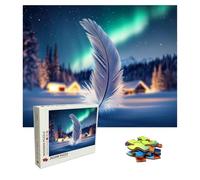 Jigsaw Puzzles for Adults 3000 Piece - Wooden Puzzles Aurora, Large Challenging Jigsaw 3000 Piece, IQ Puzzle for Adults for Family Games, Home Wall Decor, 48.0 X 31.9 Inch, Theme: Feather 8p-334
