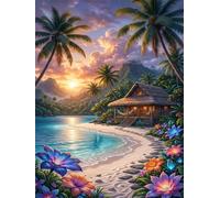 Jigsaw Puzzles for Adults 3000 Pieces, Island Cottage Tree Puzzles for Adults 3000 Pieces, Challenging Puzzle 48x32 inch, Interactive Puzzle Gift for Stress Selief and Relaxation