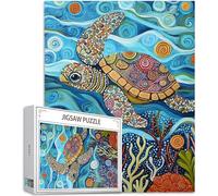 Jigsaw Puzzles for Adults 3000 Pieces, Jigsaws 3000 Pieces for Adults, Wooden Puzzle Challenging Game with Gift Box Packaging for Home Decor, Gifts for Women Man, Theme: Sea Turtle, Abstract, Model549