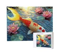 Jigsaw Puzzles for Adults 3000, Puzzle for Adults, Challenging Puzzle Educational Games, Puzzles Game for The Whole for Women, Gifts for Men, Home Decoration, Theme:（Koi And Lotus Flowers) z-422