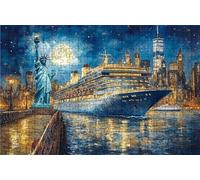 Jigsaw Puzzles for Adults 3000 Statue Of Liberty 3000 Piece Jigsaw Puzzles for Adults Challenging Puzzle Educational Game for The Whole for Women Festival Gifts Wall Art Cruise Ship 48x32 in RXPT-7215