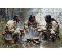 Jigsaw Puzzles for Adults 3000 Tent 3000 Piece Jigsaw Puzzles for Adults, Challenging Puzzle Educational Game for The Whole for Women Gifts for Men Wall Art Room Decor Indians 48x32 Inch RXPT-10617