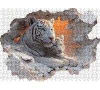 Jigsaw Puzzles for Adults 3000 tiger cute, Challenging Difficult Puzzle Wooden, 3000 Piece Jigsaw Puzzles for Adults Educational Game Decompression, Large Size Wall Art 48 x 31.9 inches w0-487