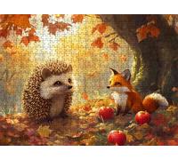 Jigsaw Puzzles for Adults 3000P, Large High Definition Puzzle Wooden, Relaxing Mind Game for Stress Relief, Creative Hobby, Room Wall Decor, Gifts for Men Women 48 x 31.9 inches Hedgehog Fox f0-112
