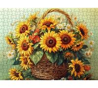 Jigsaw Puzzles for Adults 3000P, Large High Definition Puzzle Wooden, Relaxing Mind Game for Stress Relief, Creative Hobby,Wall Decor, Gifts for Women 48 x 31.9 inches Flower Basket Sunflower f0-394
