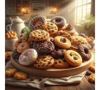 Jigsaw Puzzles for Adults 35 Piece Dessert Cookie Kitchen 28x28cm, Creative puzzles for adults 35 Piece Funny and Artistic Christmas Birthday Gifts for Boys Girls