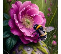 Jigsaw Puzzles for Adults 35 Piece Flowers Bees Moss 28x28cm, Creative puzzles for adults 35 Piece Funny and Artistic Christmas Birthday Gifts for Boys Girls
