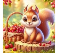 Jigsaw Puzzles for Adults 35 piece Fruit Squirrel, 35 Piece Difficult jigsaw puzzles for adults, Challenging Jigsaws 35 pieces, Puzzle Game for The Whole for Women, Gifts for Men 30x30cm