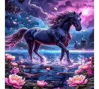 Jigsaw Puzzles for Adults 35 piece Horse Lotus, 35 Piece Difficult jigsaw puzzles for adults, Challenging Jigsaws 35 pieces, Puzzle Game for The Whole for Women, Gifts for Men 30x30cm