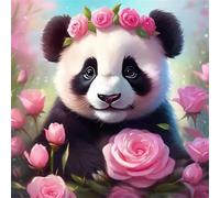 Jigsaw Puzzles for Adults 35 Piece Rose Panda 28x28cm, Creative puzzles for adults 35 Piece Funny and Artistic Christmas Birthday Gifts for Boys Girls