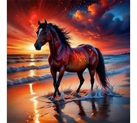 Jigsaw Puzzles for Adults 35 piece Sunset Horse, 35 Piece Difficult jigsaw puzzles for adults, Challenging Jigsaws 35 pieces, Puzzle Game for The Whole for Women, Gifts for Men 30x30cm