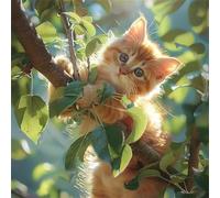 Jigsaw Puzzles for Adults 35 Piece Sunshine Dumb Cat 28x28cm, Creative puzzles for adults 35 Piece Funny and Artistic Christmas Birthday Gifts for Boys Girls