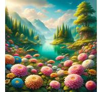 Jigsaw Puzzles for Adults 35 Pieces Flowers Rivers Landscapes, Puzzles for Adults, Challenging Game, Impossible Hard Challenge, Puzzle for Adult 35 Pieces