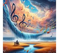 Jigsaw Puzzles for Adults 35 Pieces Ocean Music Scenery, Puzzles for Adults, Challenging Game, Impossible Hard Challenge, Puzzle for Adult 35 Pieces