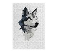 Jigsaw Puzzles for Adults 38x26cm/1000pcs Abstract Wolf Vector Portrait in Watercolor Style Adult Jigsaw Puzzle Relax Games Improve Memory Unique Birthday And Gifts 38x26cm/1000pcs