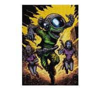 Jigsaw Puzzles for Adults 38x26cm/1000pcs Alien in Spacesuit Attacks Adult Puzzles Relaxing Games Hand Speed Race Gifts for Friends And Family 38x26cm/1000pcs