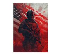 Jigsaw Puzzles for Adults 38x26cm/1000pcs American Soldier Jigsaw Puzzle Anti-Stress Toys Hand Speed Race Gifts for Friends And Family 38x26cm/1000pcs