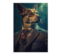 Jigsaw Puzzles for Adults 38x26cm/1000pcs Bad Boy Dog in Suit Jigsaw Puzzle Hands-on Game Difficult Challenge Gifts for Friends And Family 38x26cm/1000pcs