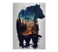 Jigsaw Puzzles for Adults 38x26cm/1000pcs Bear Silhouette Jigsaw for Adults Brain Teaser Game A Work of Art Birthday Present, Gifts, 38x26cm/1000pcs