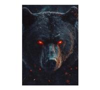 Jigsaw Puzzles for Adults 38x26cm/1000pcs Black Bear with Red Eyes Jigsaw for Adults Brain Teaser Game A Work of Art Birthday Present, Gifts, 38x26cm/1000pcs
