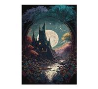 Jigsaw Puzzles for Adults 38x26cm/1000pcs Castle Under The Moonlit Sky Adult Puzzles DIY Toys A Work of Art Unique Birthday And Xmas Gifts 38x26cm/1000pcs