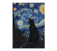 Jigsaw Puzzles for Adults 38x26cm/1000pcs Cat Stary Night Puzzles for Adults Relax Games Presents for Women Fun Activities at Home 38x26cm/1000pcs