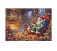 Jigsaw Puzzles for Adults 38x26cm/1000pcs Christmas Magic in Santa's Workshop Jigsaws for Adults Fun Games Perfect Decoration Challenging To Complete 38x26cm/1000pcs