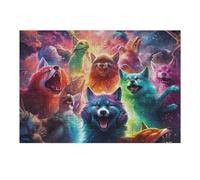 Jigsaw Puzzles for Adults 38x26cm/1000pcs Colorful Fantasy Wolf Pack Puzzle for Adults Relax Games Difficult Hard Gifts for Friends And Family 38x26cm/1000pcs