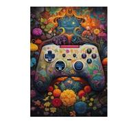 Jigsaw Puzzles for Adults 38x26cm/1000pcs Colorful Floral Gaming Controller Puzzle for Adults Relax Games Difficult Hard Gifts for Friends And Family 38x26cm/1000pcs