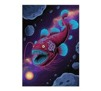 Jigsaw Puzzles for Adults 38x26cm/1000pcs Cosmic Anglerfish in Asteroid Field Adult Puzzles Hands-on Game Stress Reliever Fun at Home Activities, 38x26cm/1000pcs