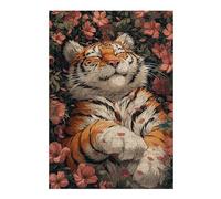 Jigsaw Puzzles for Adults 38x26cm/1000pcs Cute Tiger Sleeping Sakura Puzzles for Adults Anti-Stress Toys Improve Memory Deal As Gifts for The Whole Family 38x26cm/1000pcs