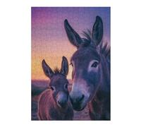Jigsaw Puzzles for Adults 38x26cm/1000pcs Donkey Duo at Sunset Adult Puzzles Brain Teaser Game Hand Speed Race Unique Birthday And Gifts 38x26cm/1000pcs