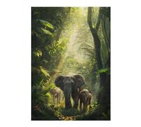 Jigsaw Puzzles for Adults 38x26cm/1000pcs Elephant Jungle Journey Jigsaw for Adults Brain Teaser Game A Work of Art Birthday Present, Gifts, 38x26cm/1000pcs
