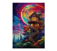 Jigsaw Puzzles for Adults 38x26cm/1000pcs Enchanted Treehouse in A Dreamy Forest Jigsaw Toy Wall Decor Difficult Hard Deal As Gifts for The Whole Family 38x26cm/1000pcs