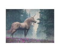 Jigsaw Puzzles for Adults 38x26cm/1000pcs Enchanted Unicorn in A Mystical Forest Jigsaw Relaxing Games Analysis And Logic Unique Birthday And Xmas Gifts 38x26cm/1000pcs