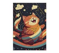 Jigsaw Puzzles for Adults 38x26cm/1000pcs Fat Cat Laughs Jigsaw Puzzle Hands-on Game Difficult Challenge Gifts for Friends And Family 38x26cm/1000pcs