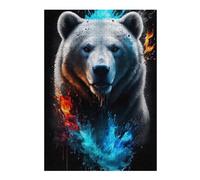 Jigsaw Puzzles for Adults 38x26cm/1000pcs Flaming Arctic Bear Artwork Puzzle for Adults Brain Teaser Game Precision Cutting Great Gift for Gaming 38x26cm/1000pcs