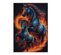 Jigsaw Puzzles for Adults 38x26cm/1000pcs Flaming Horse Artwork Jigsaw Toy Wall Decor Difficult Hard Deal As Gifts for The Whole Family 38x26cm/1000pcs