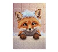 Jigsaw Puzzles for Adults 38x26cm/1000pcs Fox in Bathtub with Bubbles Puzzle for Adults Relaxing Games Perfect Decoration for Birthday, Chrismas 38x26cm/1000pcs