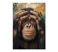 Jigsaw Puzzles for Adults 38x26cm/1000pcs Funny Chimpanzee Portrait Jigsaws for Adults Relaxing Games Improve Memory for Birthday, Chrismas 38x26cm/1000pcs