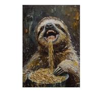 Jigsaw Puzzles for Adults 38x26cm/1000pcs Funny Sloth Spaghetti Eat Jigsaws for Adults Relaxing Games Difficult Challenge Christmas Birthday Gifts 38x26cm/1000pcs