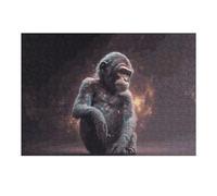 Jigsaw Puzzles for Adults 38x26cm/1000pcs Galactic Gorilla Cosmic Chimpanzee Portrait Jigsaw Relaxing Games Analysis And Logic Unique Birthday And Xmas Gifts 38x26cm/1000pcs