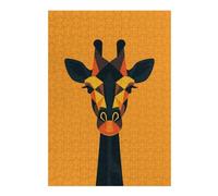 Jigsaw Puzzles for Adults 38x26cm/1000pcs Geometric Giraffe Vector Portrait on Orange Teenagers Puzzles Family Games Analysis And Logic Challenging Game Gifts 38x26cm/1000pcs