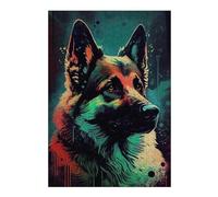 Jigsaw Puzzles for Adults 38x26cm/1000pcs German Shepherd Drawn Puzzles for Adults Relax Games Presents for Women Fun Activities at Home 38x26cm/1000pcs