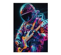 Jigsaw Puzzles for Adults 38x26cm/1000pcs Glowing Astronaut Playing Guitar Adult Puzzles Fun Games But Fun And Humorous Gifts for Friends And Family 38x26cm/1000pcs