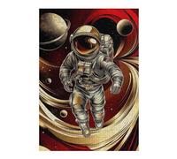 Jigsaw Puzzles for Adults 38x26cm/1000pcs Golden Astronaut in Space Puzzles for Adults Brain Teaser Game Wall Art Educational Challenge 38x26cm/1000pcs