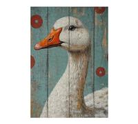 Jigsaw Puzzles for Adults 38x26cm/1000pcs Goose Portrait on Wood Panel Goose Wall Art Puzzles for Adults Relaxing Games Improve Memory Gifts for Friends And Family 38x26cm/1000pcs